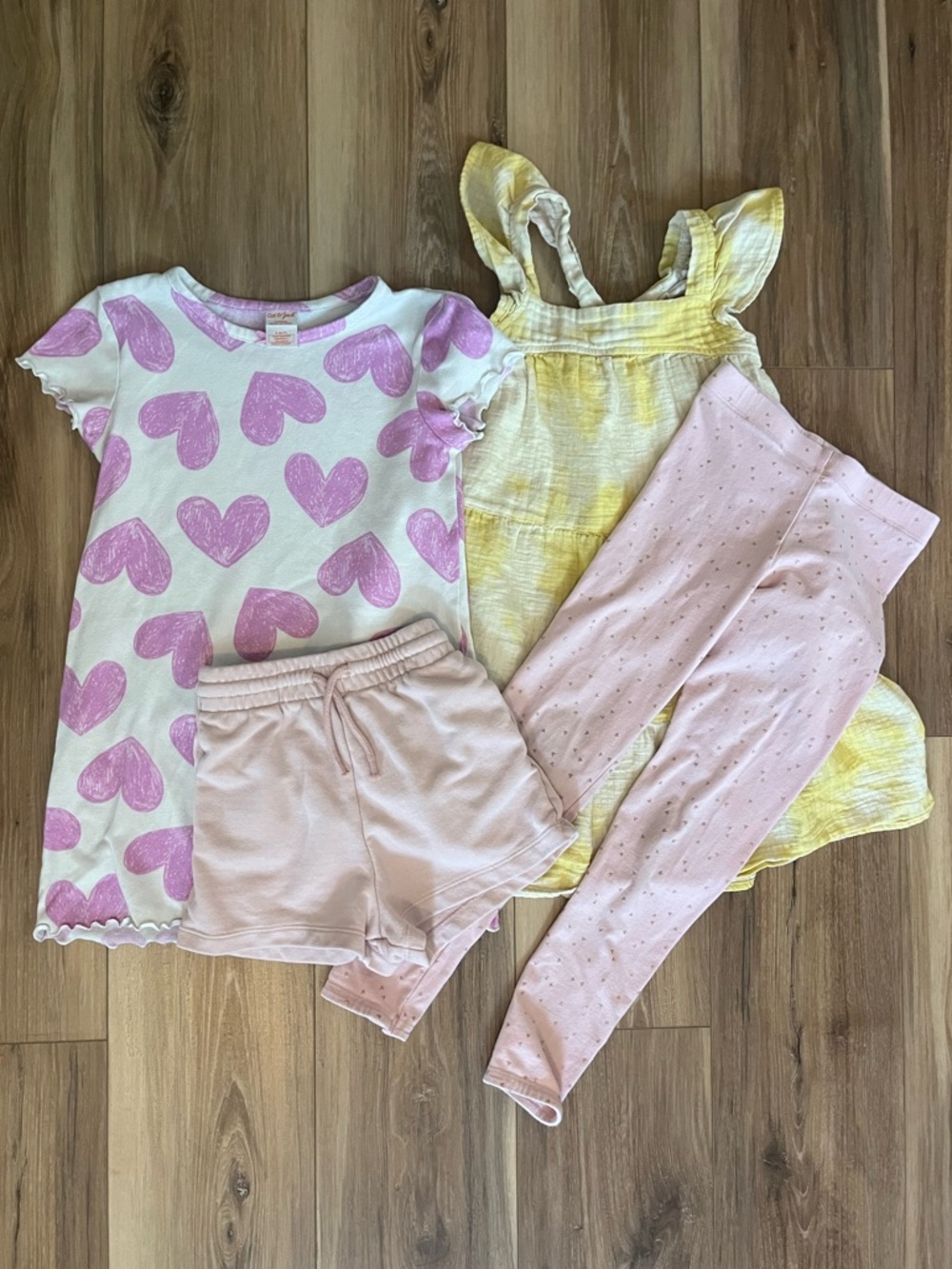 Girls 6/7 Summer Bundle Cat & Jack H&M Comfy Mix & Match Everyday Wear Pink